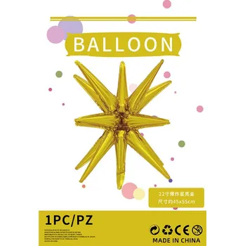 Balónek Fóliový balón HVĚZDA 45x55 cm ZLATÝ