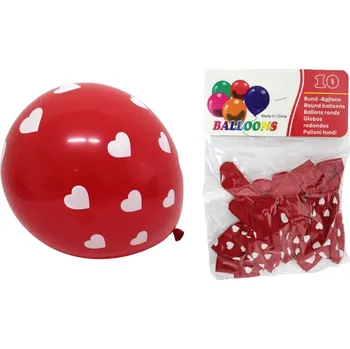 Latexové balónky 12 palců srdíčka ČERVENÉ srdíčka sada 10 ks cca 30 cm 35 g