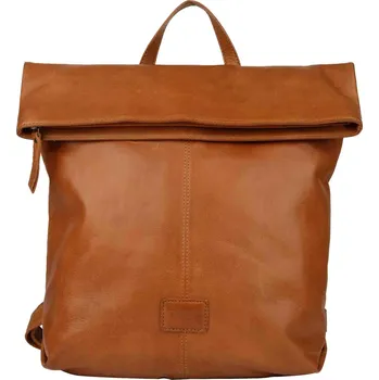 Městský batoh Rolovací dámský kožený batoh Bellicci Tamia - koňak