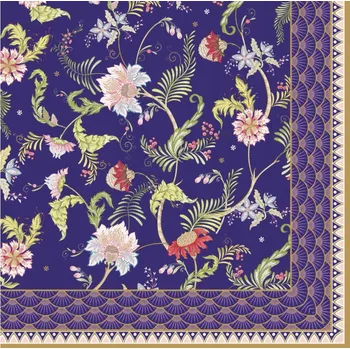 Papírový ubrousek Ubrousky s květinovým motivem EASY LIFE 33 × 33 cm tmavě modré 20 ks