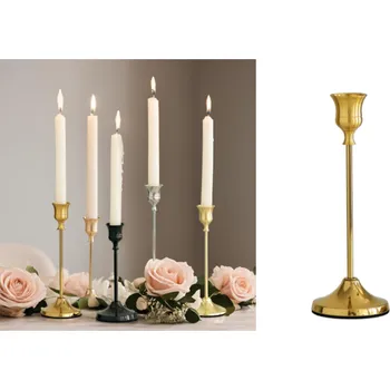 Svícen Kovový svícen ZLATÝ 3 ks 22 cm
