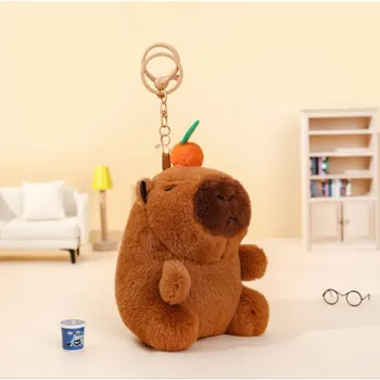 Přívěsek, klíčenka KAPIBARA světlo zvuk s mrkví 16x8x7 cm