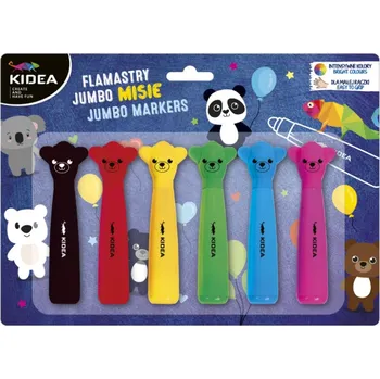 KIDEA Fixy JUMBO s figurkou MEDVÍDKA 6 barev 11 cm
