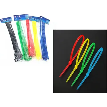 Stahovací páska Svorka, stahovací páska - sada 15 ks mix BAREVNÁ 35 cm*0,4 mm