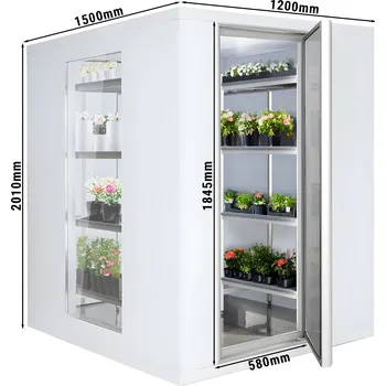 Lednice G.Gastro Chladicí box - 1,2 x 1,5 m - výška: 2,01 m - 2,6 m³ - se 3 prosklenými stranami