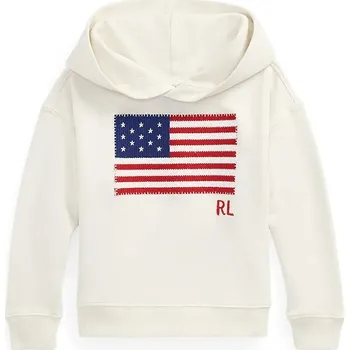 Chlapecká mikina Dětská bavlněná mikina Polo Ralph Lauren 312971145001 bílá 00X, vel. 90-100