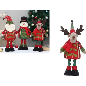 Vánoční dekorace Vánoční dekorace SANTA CLAUS, SNĚHULÁK NEBO SOBA stojící na teleskopických nohách 50-35x20 cm ZELENO-ČERVENÁ
