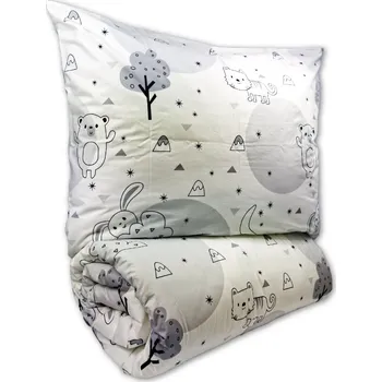 Povlečení Brotex Bavlněné dětské povlečení 140x200, 70x90cm Zvířátka v zahradě