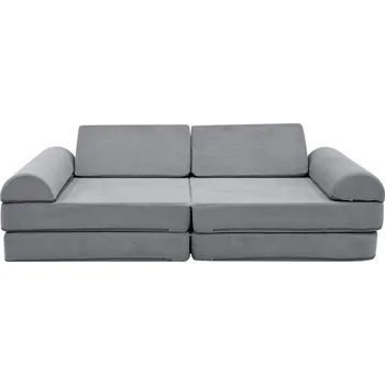 Pohovka eliNeli Dětská šedá pohovka a bunkr - manšestr - BAZAR