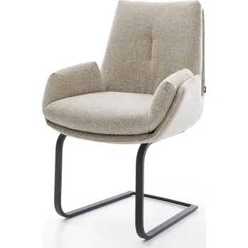 Jídelní židle DELIFE Jídelní židle Clea-Flex látka Měkký béžová jídelní židle plochá černá