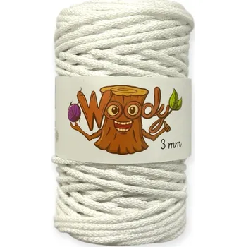 Příze Woody 3 mm - Sněhově bílá