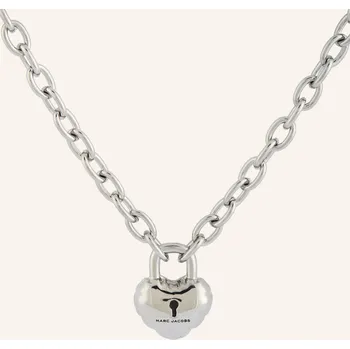 Šperk Marc Jacobs Náhrdelník Balloon Heart Lock Pendant, stříbrná