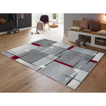 Koberec Koberec Thales 80x140 cm, šedo-červený