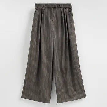 Dámské kalhoty Reserved - Volné kalhoty se záložkami - tmavě šedá - 005HG-90X - 005HG-90X-L