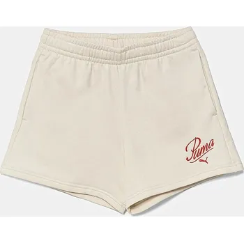 Chlapecké kraťasy Dětské kraťasy Puma ESS SCRIPT Shorts G 685869 béžová 01X, vel. 128
