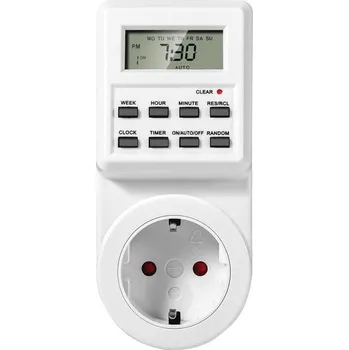 Vinabo elektrický a digitální programátor zásuvek, programovatelná zásuvka se střídavým a