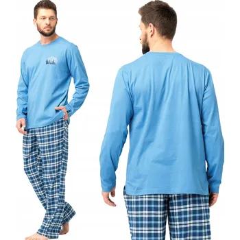 Pánské pyžamo KEY PÁNSKÉ PYŽAMO MNS 626 B25 XXL MODRÉ