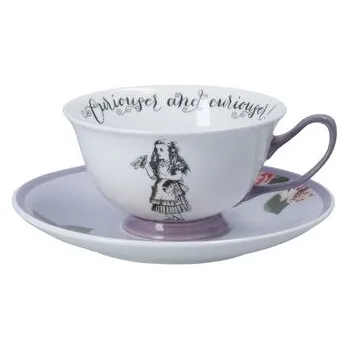Porcelánový šálek a podšálek Alice In Wonderland (cs, Kitchen Craft)