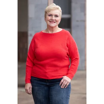 Dámský svetr Italy fashion Dámský svetr KALLA Barva: Červená, Velikost: UNI: L-2XL