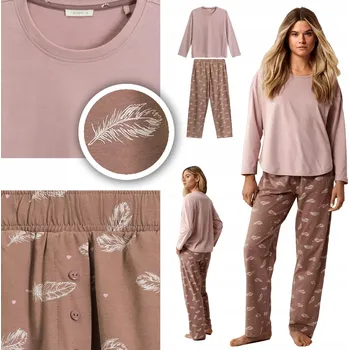 Dámské pyžamo ATLANTIC dámské pyžamo volné dlouhé jz25 NLP PÍRKO kapsy knoflíčky růžová M