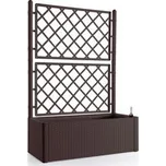 Truhlík samozavlažovací Natural Deluxe 90 l s treláží/mřížkou, hnědý