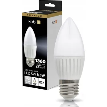 Žárovka LED žárovka SW 8,5W E27 4000K neutrální bílá Kobi Premium