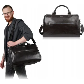 Kožená Cestovní Taška Brodrene Hnědá Elegantní Přes Rameno i do Ruky