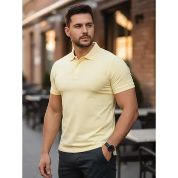 Pánské POLO triko VSB LEE v pastelově-žluté barvě, VELIKOST 4XL