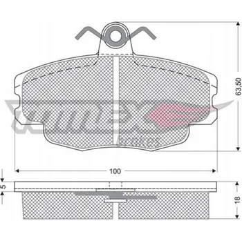 Brzdová destička TOMEX BRZDOVÉ DESTIČKY PŘEDNÍ RENAULT THALIA TWINGO CLIO GDB807
