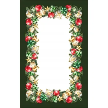 ubrus Vánoční ubrus 140x220 cm odolný proti skvrnám, motiv Zelené baňky