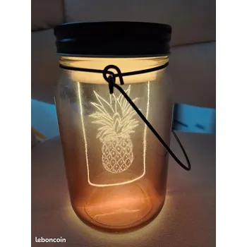 Dekorativní svítidlo Lucerna lampion LED dekorativní lampa ve ve sklenici, napájení AAA baterie, časovač