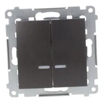 vypínač Vypínač sériový s podsvětlením, IP44, řazení 5So, 10 AX / 230 V~,, Simon 54 DW5BL.01/48, antracitová metalizovaná