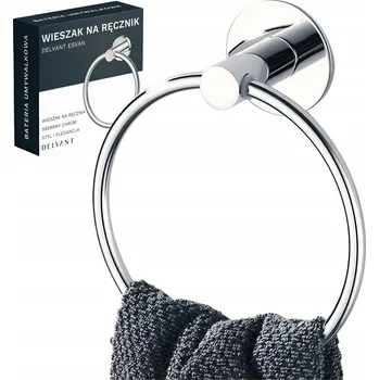 Držák na ručník DRŽÁK NA RUČNÍKY DO KOUPELNY, NÁSTĚNNÝ, KULATÝ DELVANT ESVAN CHROM