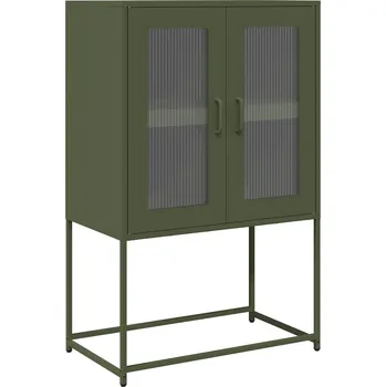 Komoda Olivově zelená komoda 68x39x107 cm Ocel