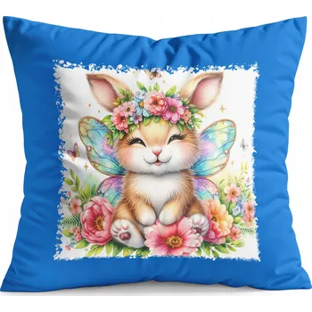 Polštář POLŠTÁŘ MODRÝ DÁREK – KRÁLIČÍ ZVÍŘATA