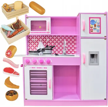 Dětská kuchyňka Dřevěná kuchyňka pro děti NIKOLA pečivo maso