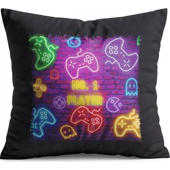 Polštář POLŠTÁŘ ČERNÝ DÁREK - GAMER GAMEPAD GAMBLING HRY