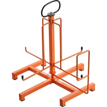 kabelová chránička Vevor Držák cívek kabelů, podlahový/na stěnu, přenosný, kovová rukojeť