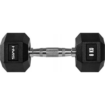 Potažené/pogumované činky s pevnou hmotností HMS 1x 8 kg