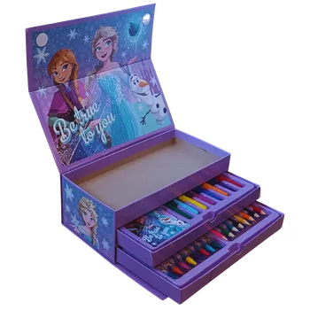 Výtvarná sada Cerda 2.JAKOST Malířská kreativní sada FROZEN Anna Elsa Olaf v kufříku fialová