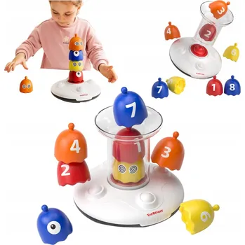 Hračka pro nejmenší Hračka Edukační Barevné Kelímky na Skládání s Číslicemi a Písmenky