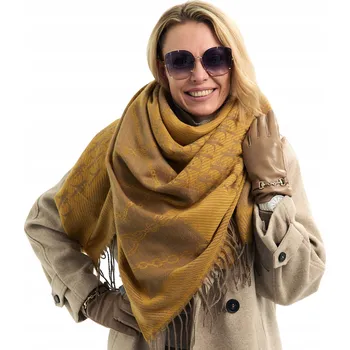Šátek ELEGANTNÍ a TEPLÝ DÁMSKÝ ŠÁTEK zimní VELKÝ teplý akcent stylu a světla