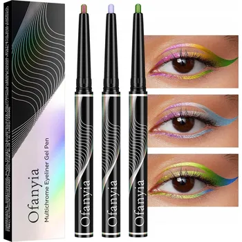 Oční linky 3x oční linky 24h voděodolné lesklé metalické mix barev