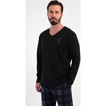 Pánské pyžamo Pánské pyžamo dlouhé Erik černá M