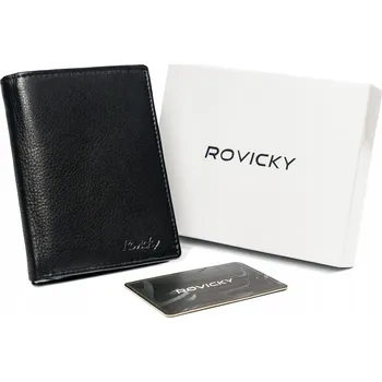 Peněženka Rovicky prostorná pánská peněženka černá kožená s ochranou RFID proti krádeži