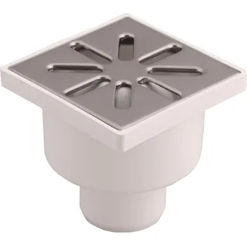 Odvodňovací žlab Podlahová vpusť 10x10 cm, spodní odtok Ø50 AQUER