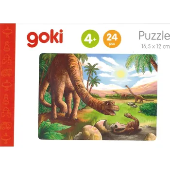Hračka GOKI Dřevěné puzzle Dinosauři: Brachiosaurus 24 dílků