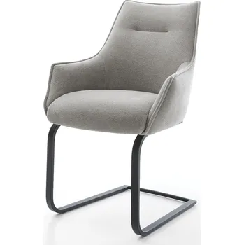 Jídelní židle DELIFE Jídelní židle Alja-Flex s područkami strukturovaná látka Měkký šedá jídelní židle plochá černá taštičkové pružiny