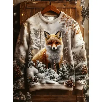 Teplákovina Zimní lištička, panel (E) II. jakost - 0,65m (Luxusní vzory z Turecka)