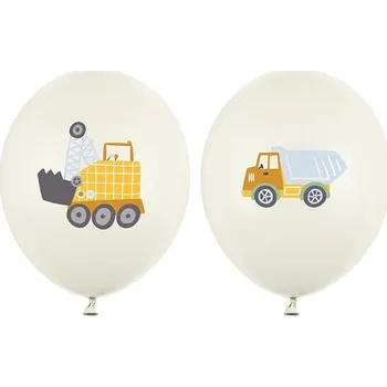 Balónek Latexové balónky světle krémové stavební vozidla 30 cm 3 ks